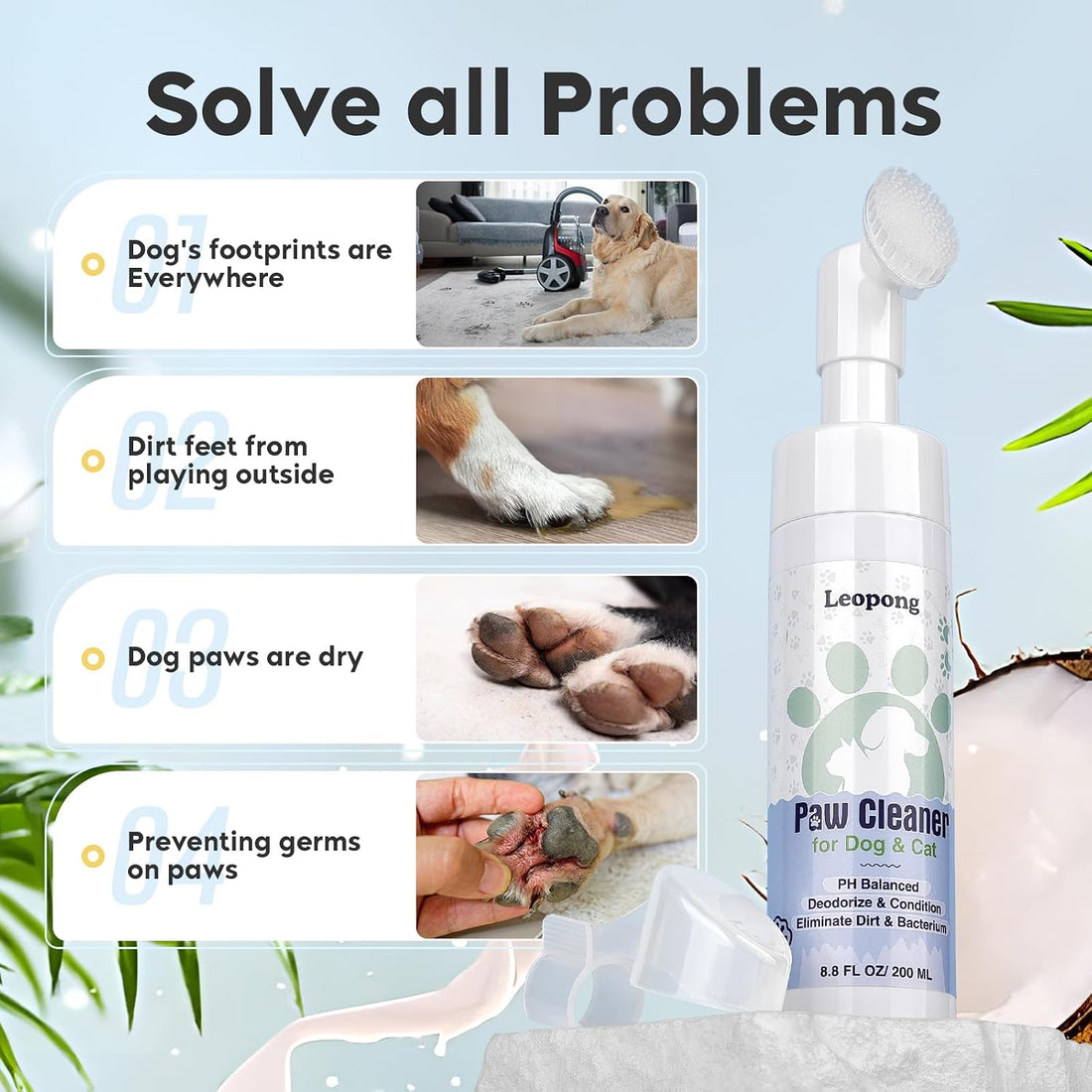 Leopong Dog Paw Cleaner Foam