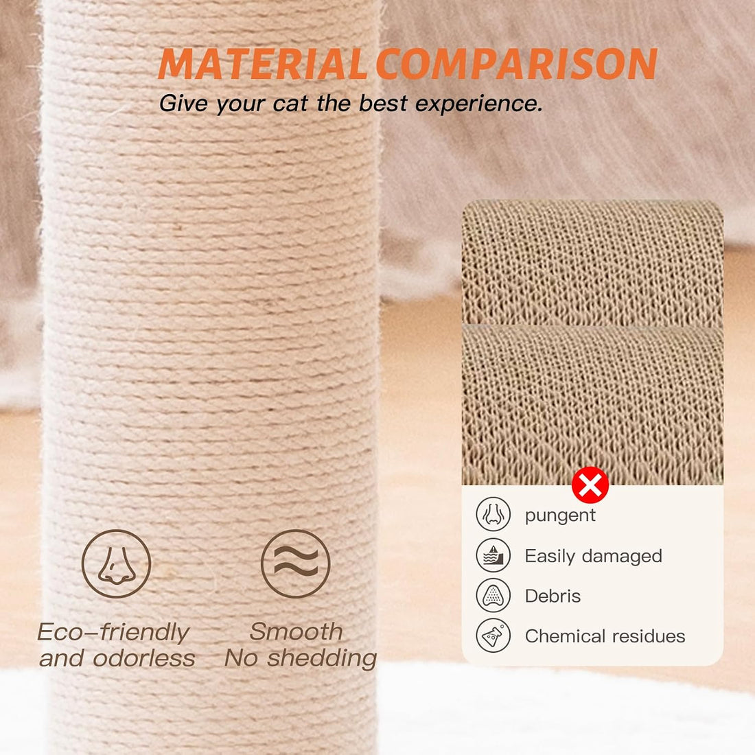 CHEERPALS Cat Scratching Post with Bed for Indoor Cats Cloud Cat Tree