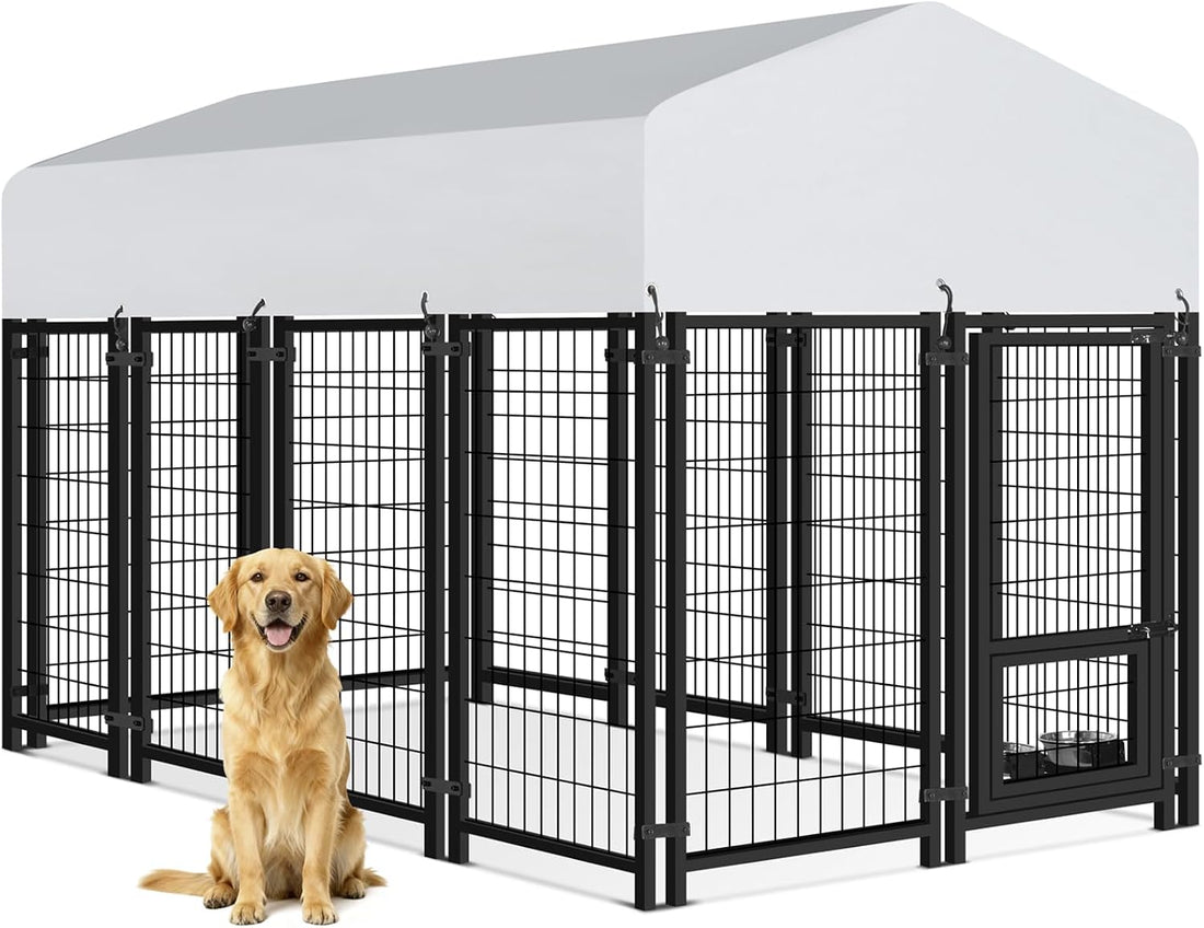 Oranland 8x4x5FT Outdoor Dog Kennel for Small/Medium/Large Dogs
