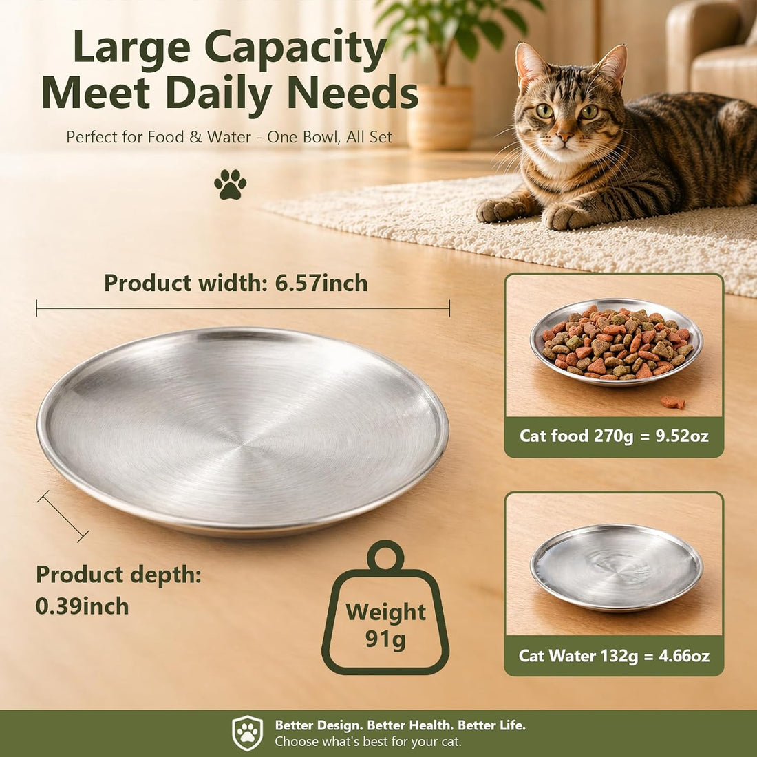 ChefBee Stainless Steel Cat Bowls