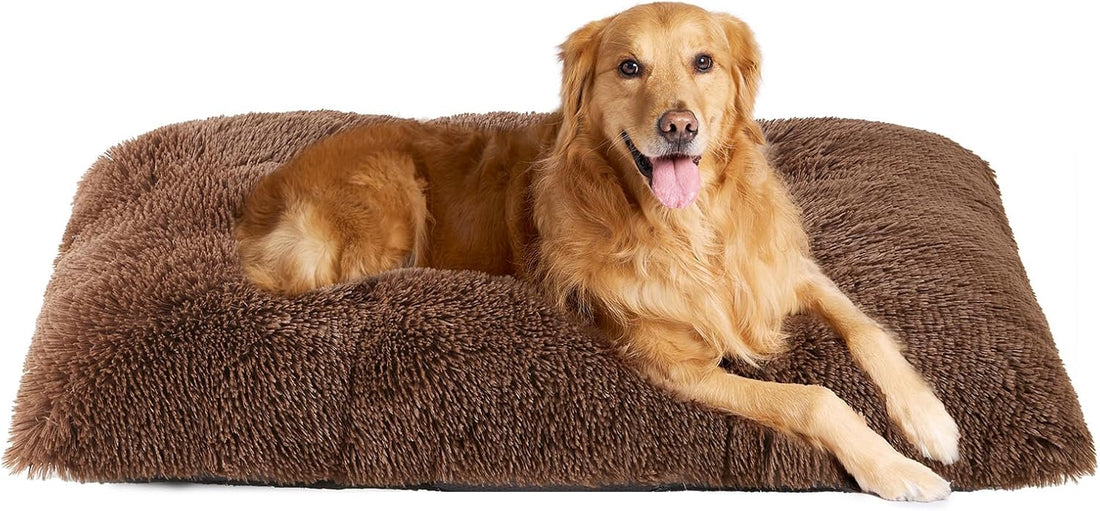 EHEYCIGA Fluffy Dog Crate Bed, Plush Extra Large Dog Pillow