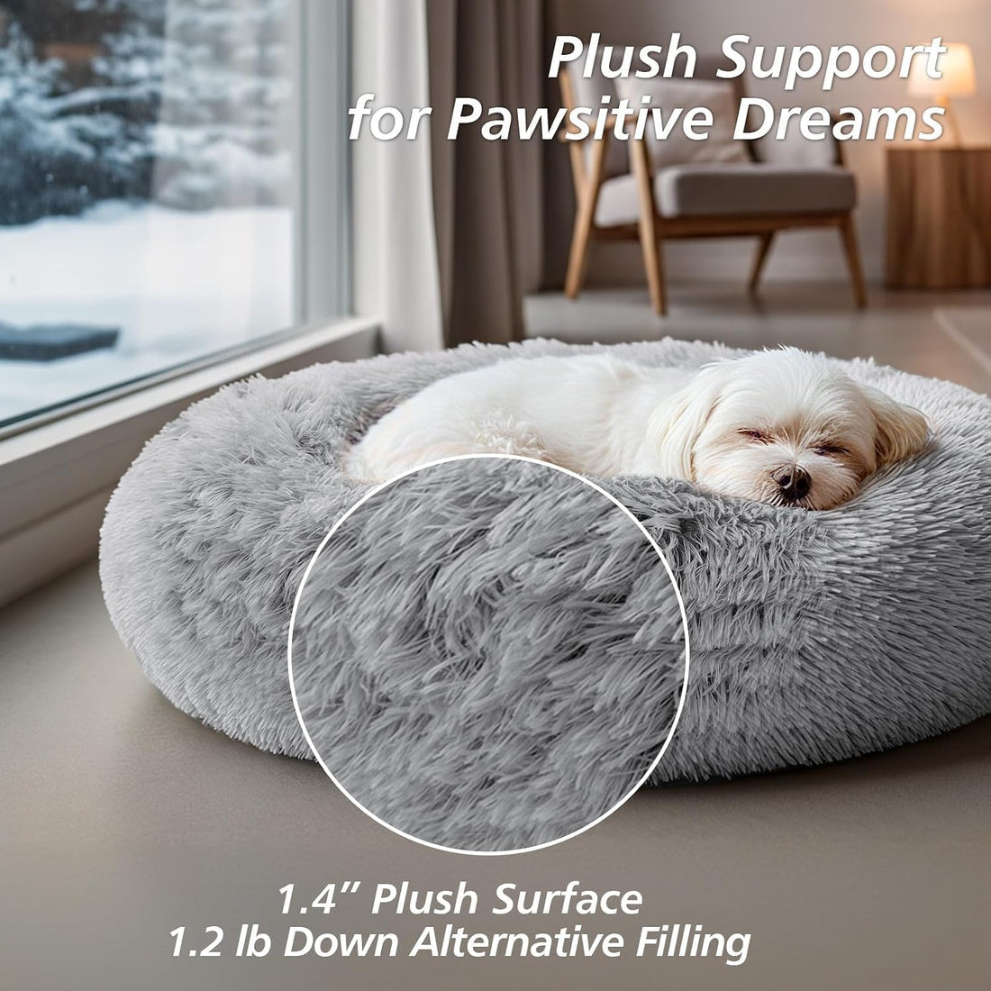 JOLLYVOGUE Calming Dog Bed Medium Size Dog