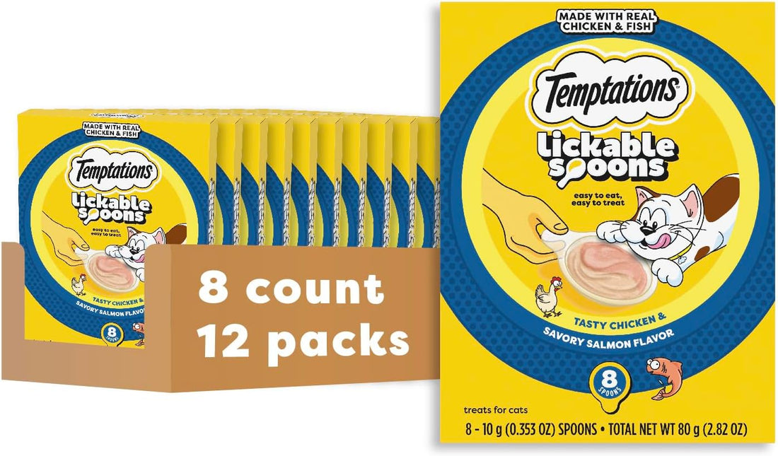 Temptations Lickable Spoons Wet Cat Treats, Chicken & Cheese, 4 ct