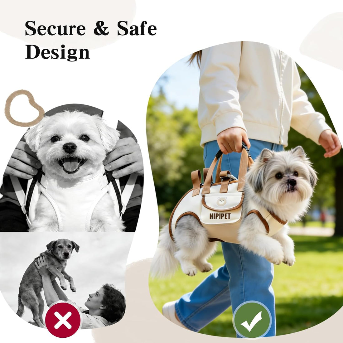Small Dog Sling Carrier - Breathable Puppy Carrier with Pockets