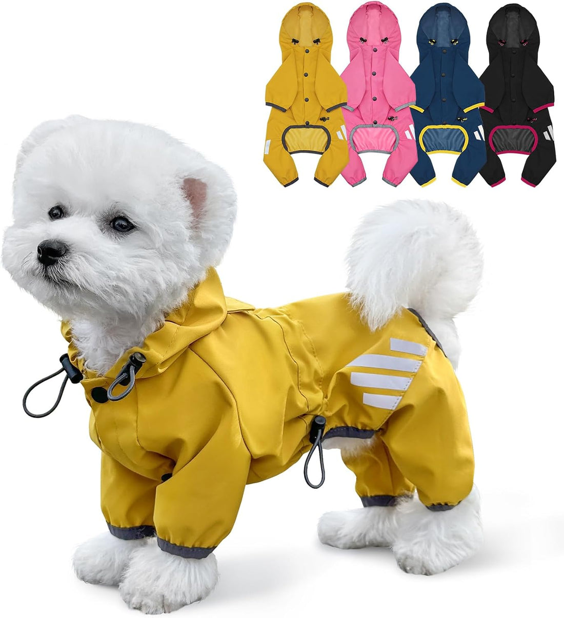 Dog Raincoat, Waterproof Dog Rain Jacket with Hood