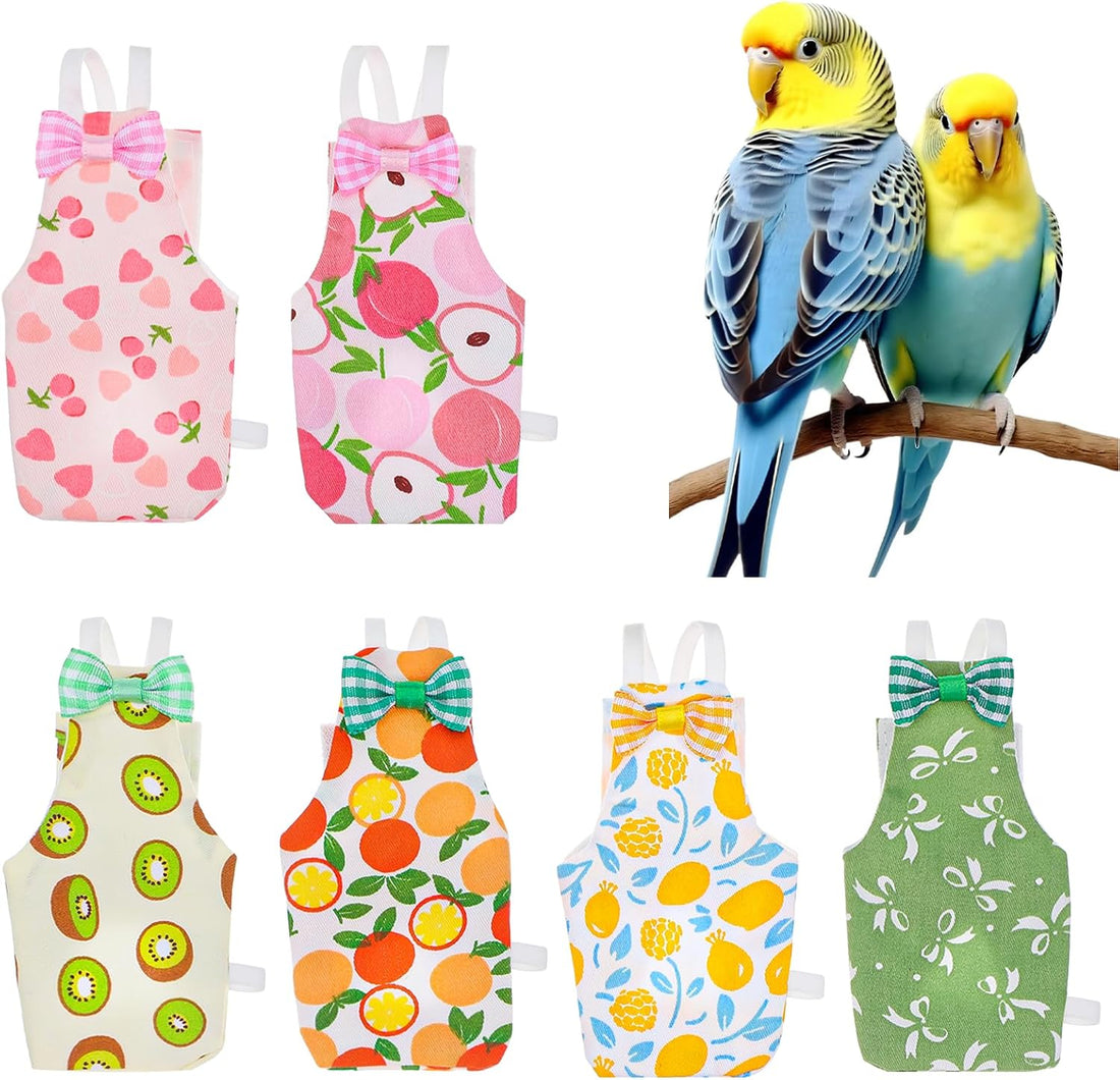 6Pcs Bird Diaper - Cute Parrot Pants with Waterproof (Medium)