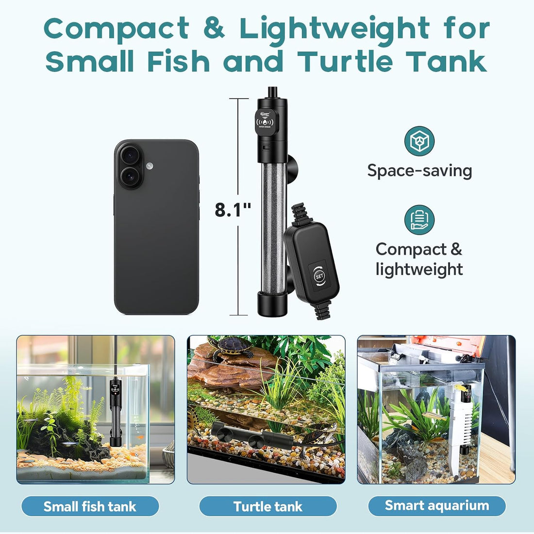 hygger 50W Submersible Aquarium Heater with Digital Temperature