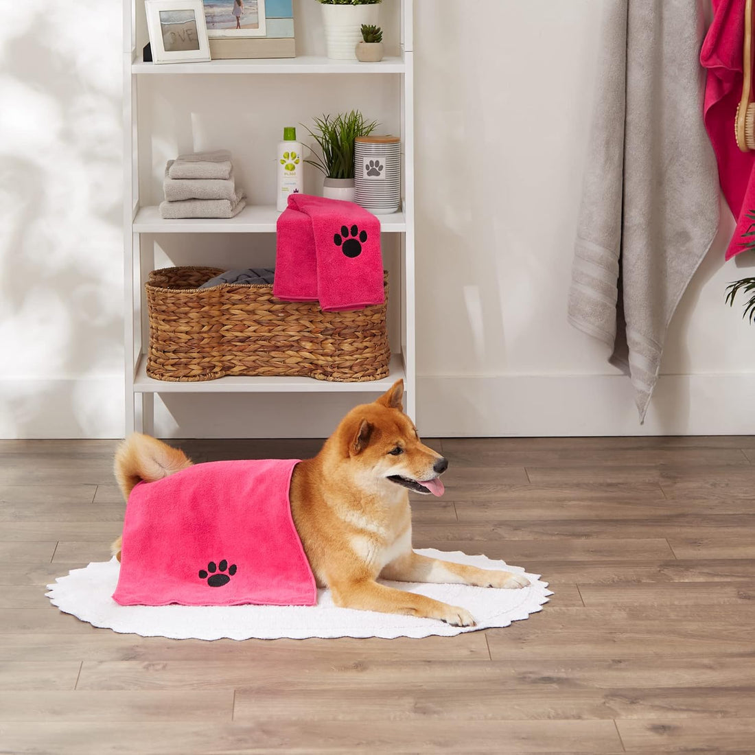 Bone Dry Pet Grooming, Embroidered Microfiber Towel Drying Collection