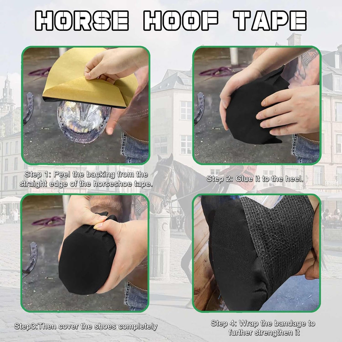 15 Pack Horse Hoof Tape with 3 Rolls of Vet Wrap