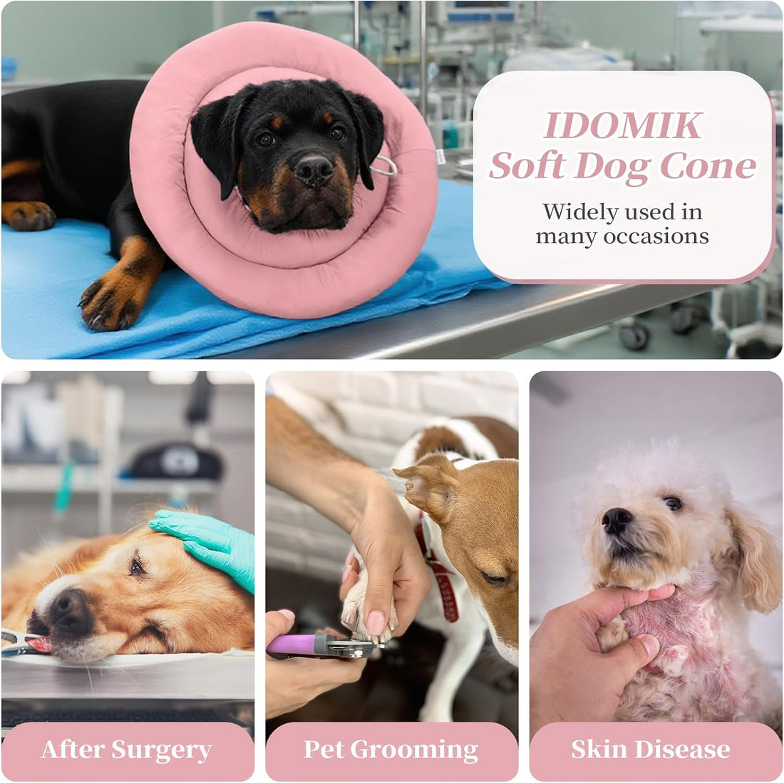 IDOMIK Dog Recovery Collar, Waterproof Soft Dog Cone After Surgery