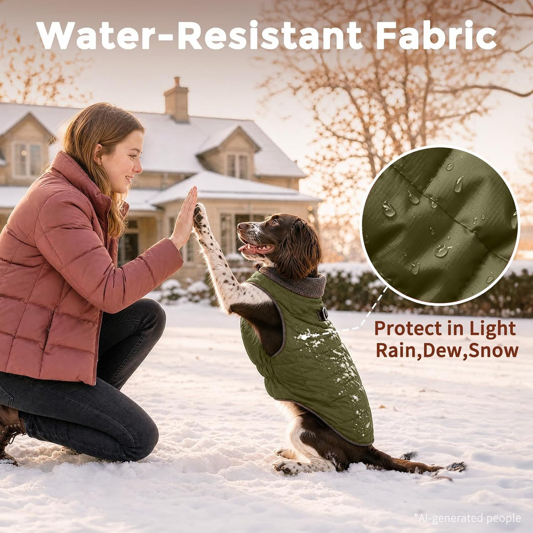 JoyDaog Warm Fleece Dog Coats with Durable Harness Buitl
