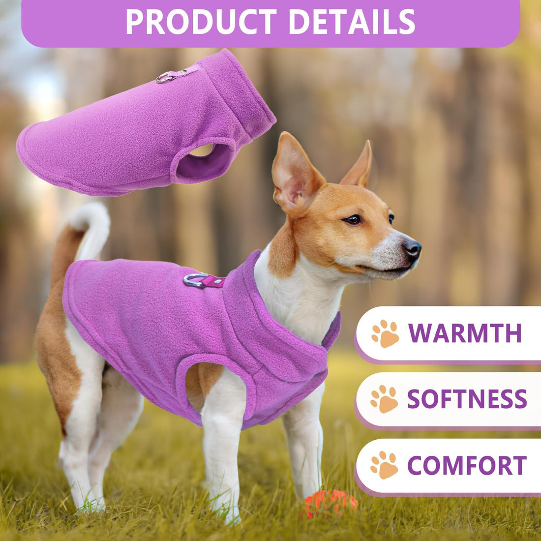 2 Pieces Fleece Dog Sweater Vest Winter Warm Dog Clothes for Small