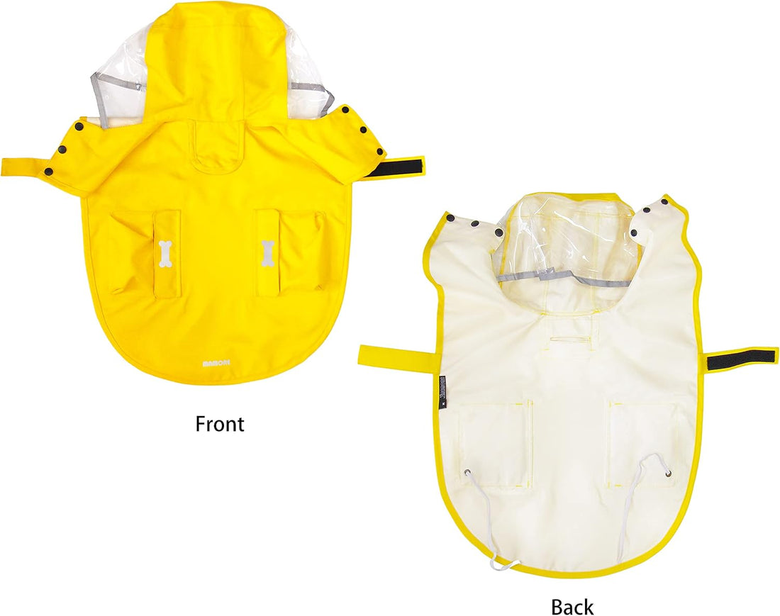 Waterproof Dog Raincoat, Adjustable Reflective Lightweight Pet Rain