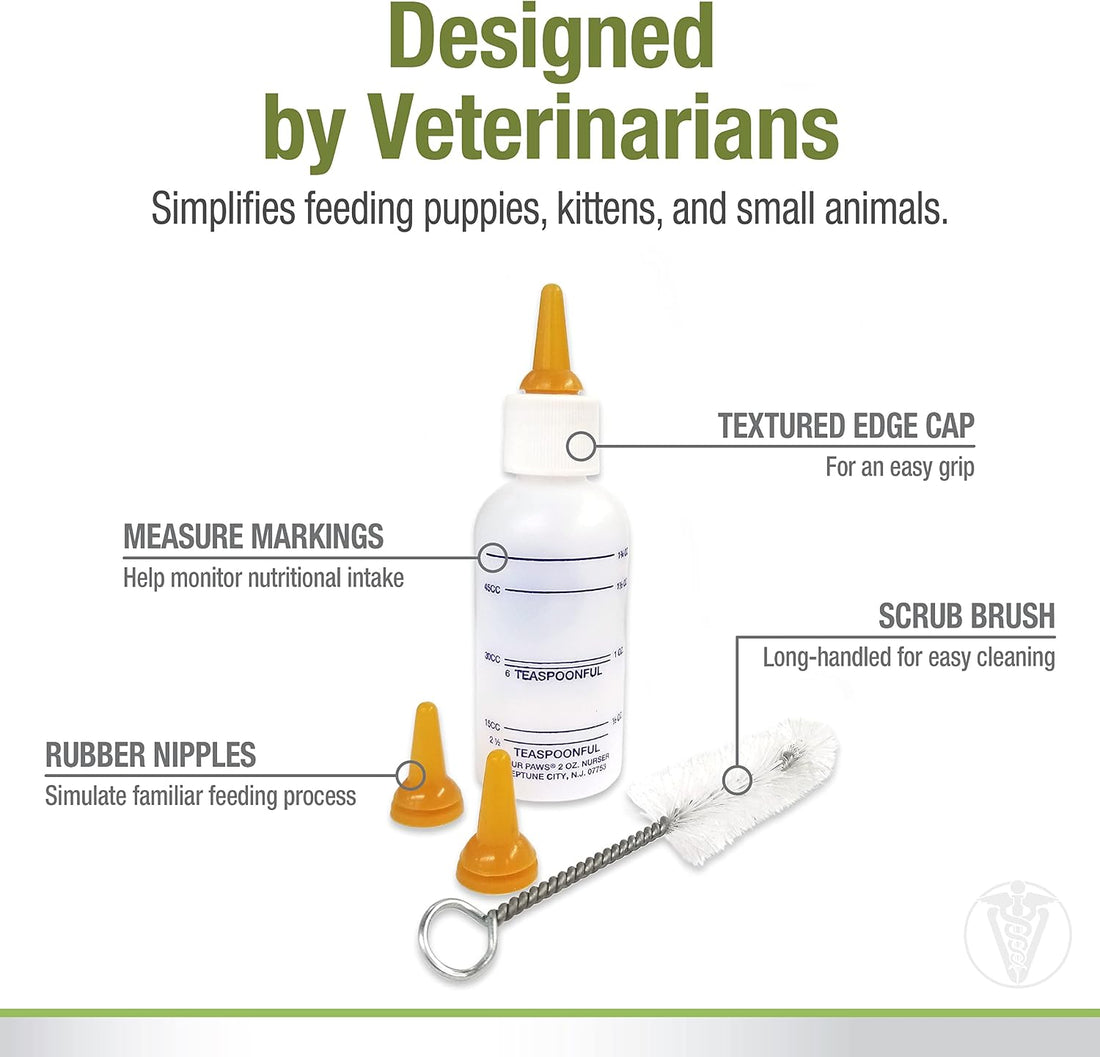 Four Paws Pet Nursing Kit, Feeding Bottle and Brush for Kittens