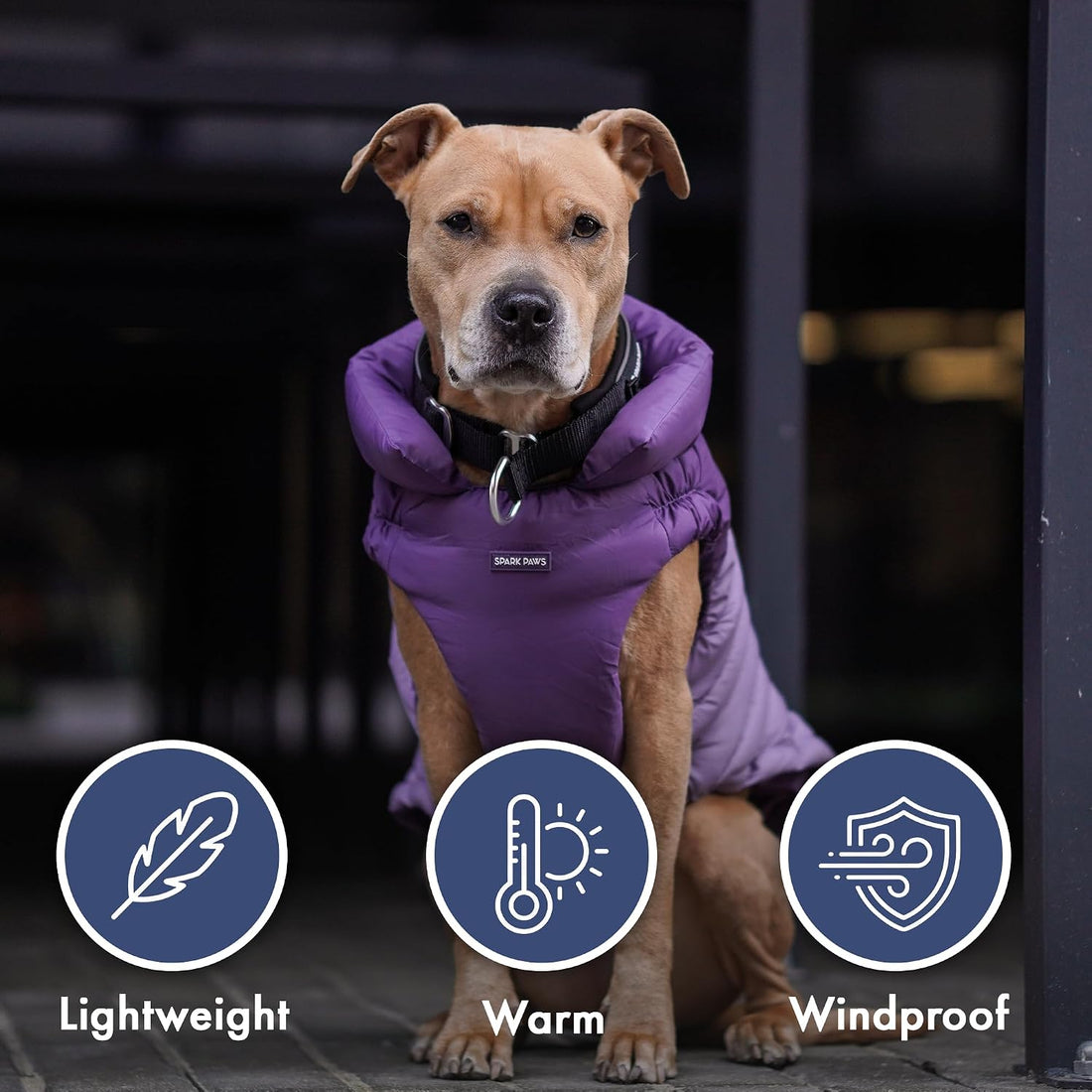 Spark Paws Dog Puffer Jacket, Winter Coat for Small Medium Large Dogs