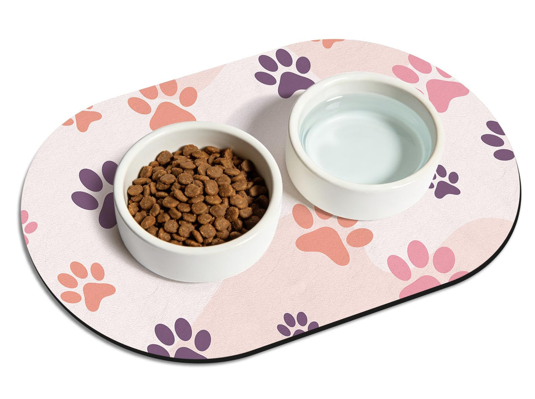 Cat Food Mat Small - 20''x12'' Absorbent Cat Feeding Mat