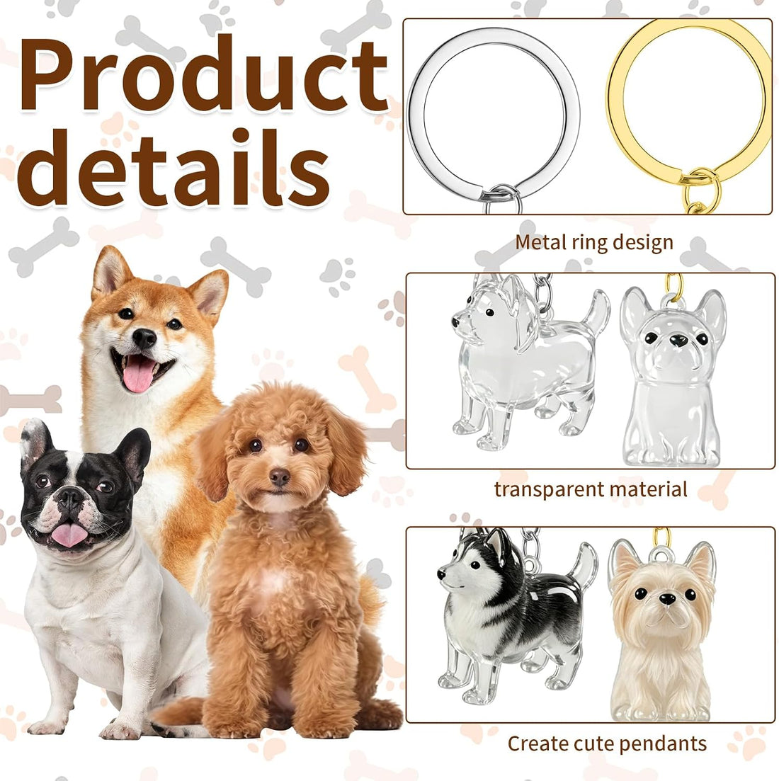 4 Pcs Cat Hair Keepsake Bottles, Pet Hair Memorial Keychain