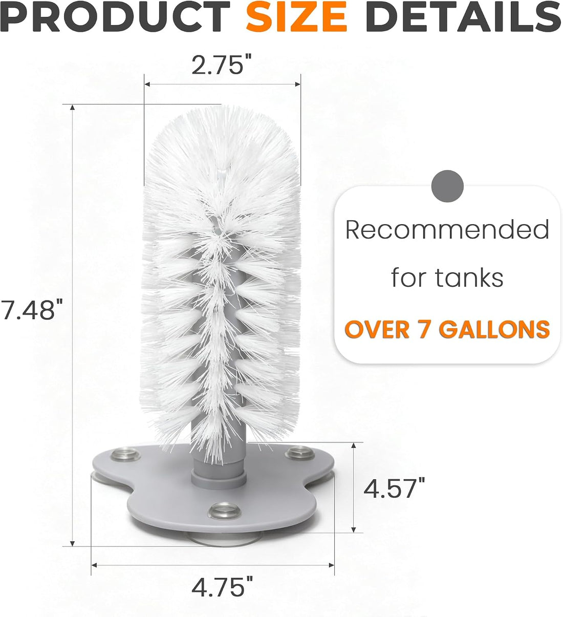 Turtle Brush with Suction Cup, Aquatic Turtle Tank Accessories