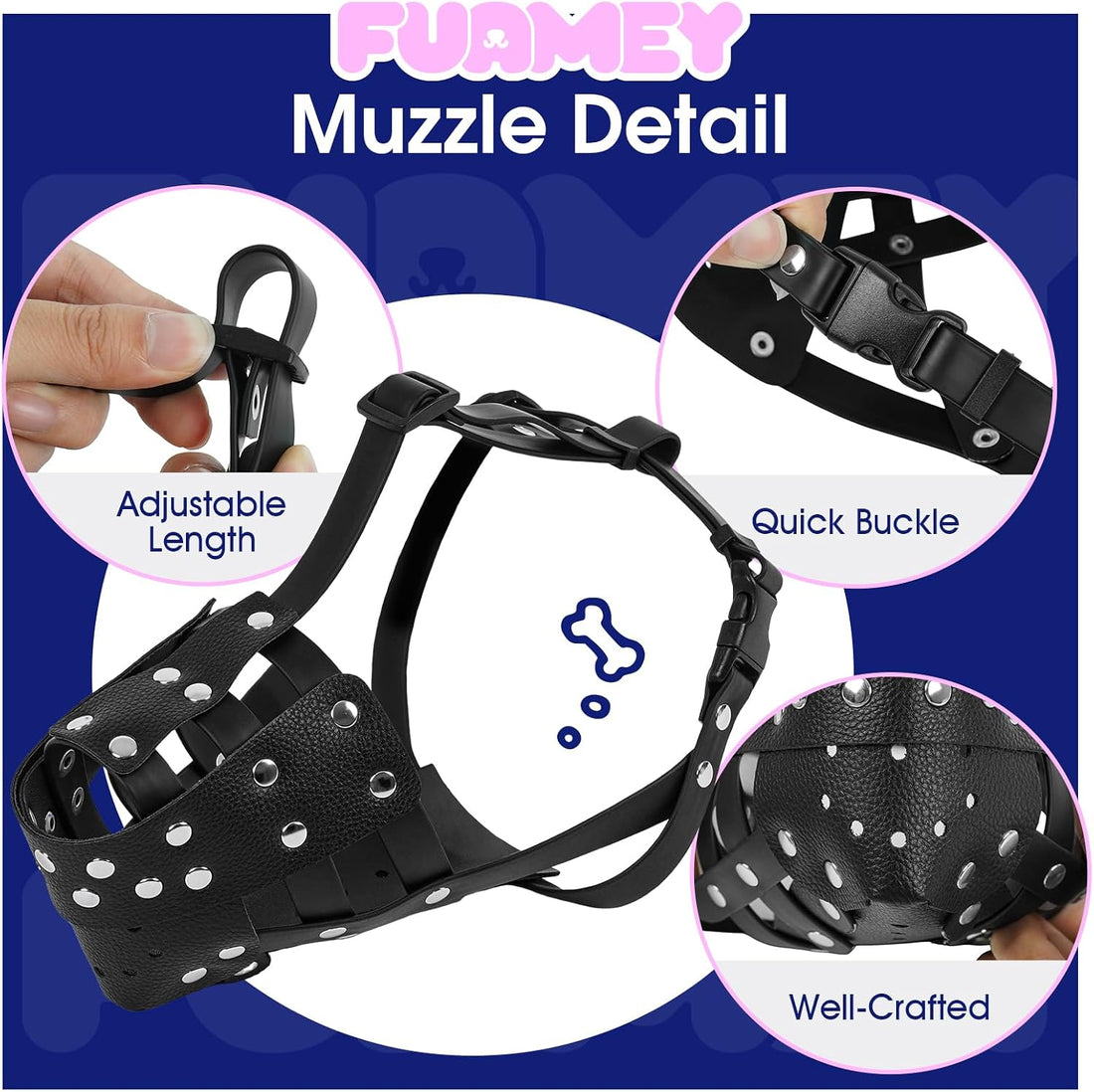 FUAMEY Dog Muzzle Soft Pitbull Basket Muzzles for Large Medium Sized