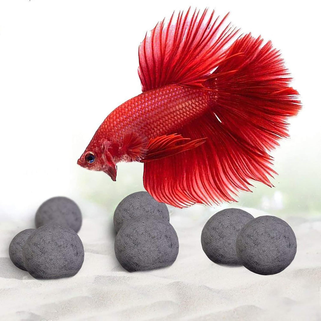 SunGrow Mineral Balls for Betta Water Conditioning, 0.3-Inch, 10 Pack