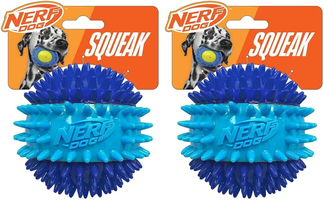 Nerf Dog 3.7in TPR 3-Part Spike Squeak Ball Dog Toy