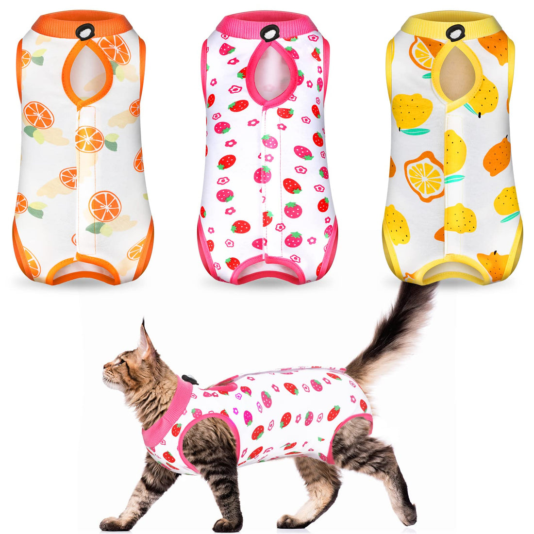 Nuanchu 3 Pieces Cat Recovery Suit Kitten Recovery Suit E-Collar