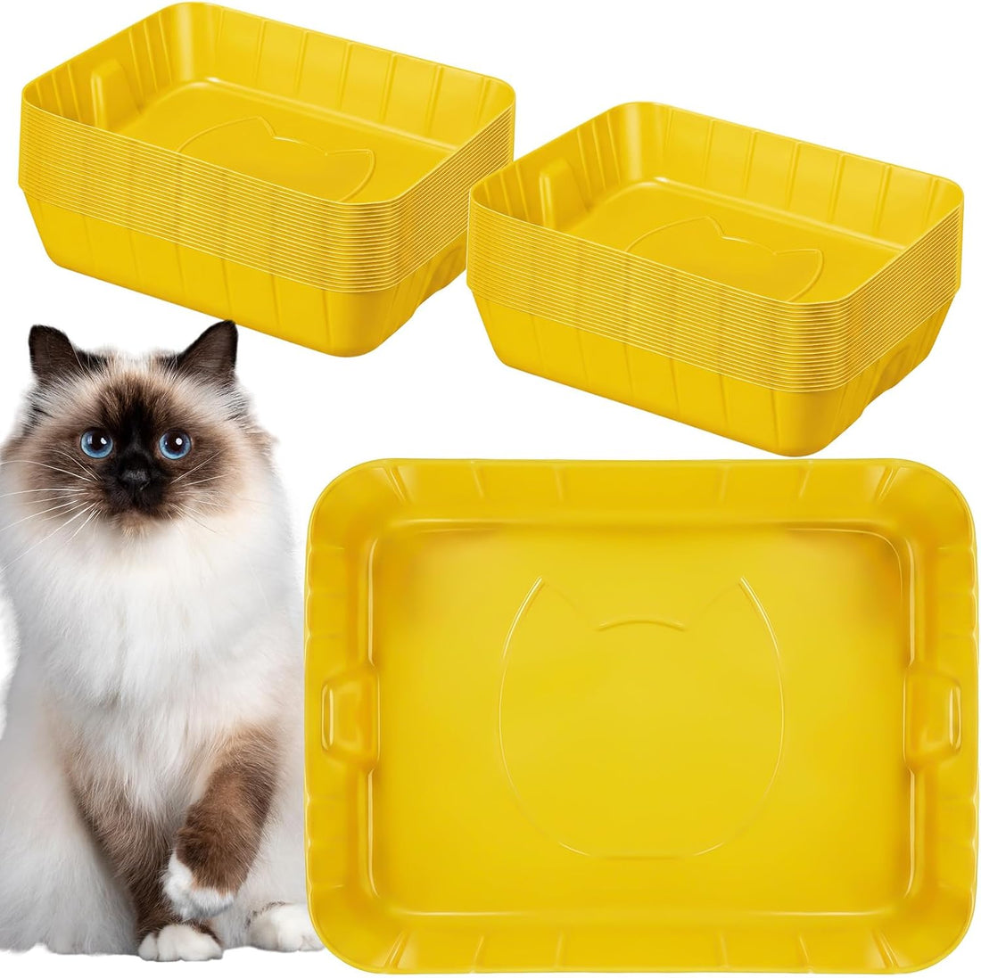 Bokon 50 Pieces Disposable Litter Box for Cats Large