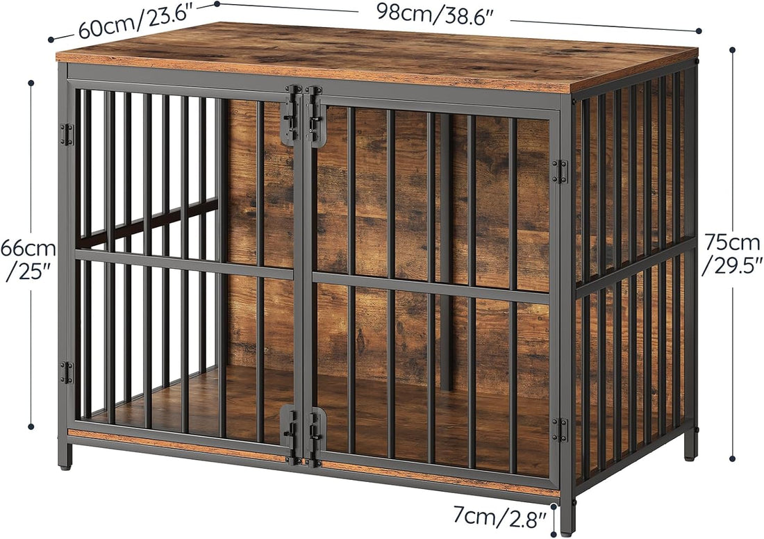 HOOBRO 38.6" Dog Crate Furniture, Wooden Dog Kennel Indoor