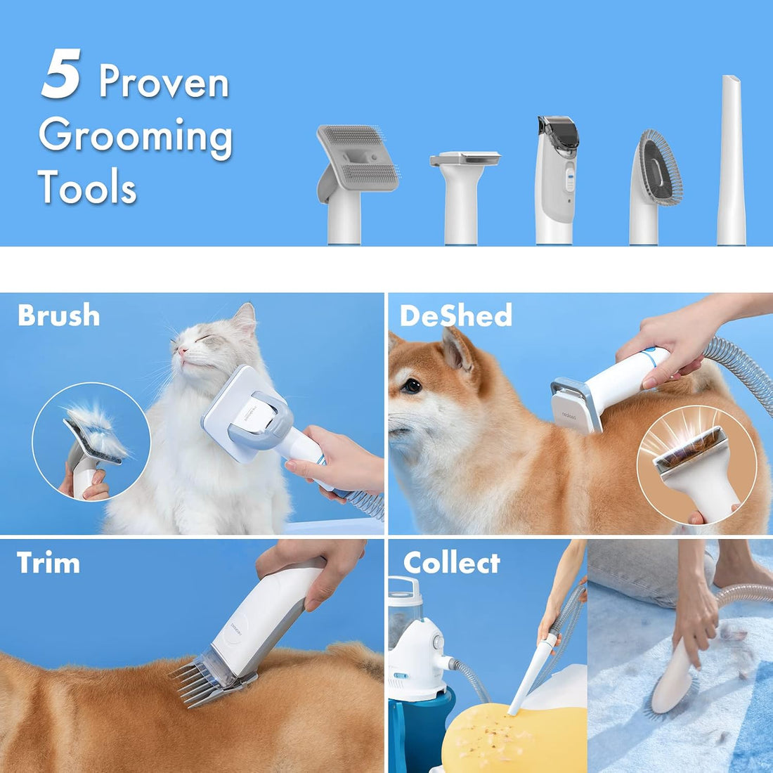 Neakasa P2 Pro Dog Grooming Kit, Dog Clippers Vacuum Suction 99% Hair