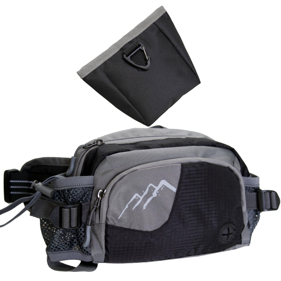 Dog Walking Fanny Pack with Removable Treat Pouch & 2 Retractable