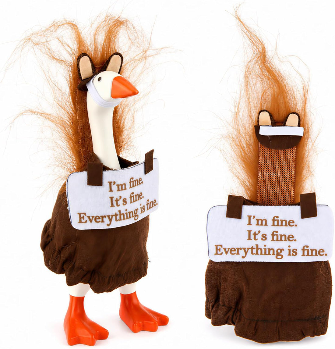 7 Inch Desk Goose Outfits, Construction Worker Costume with Hat