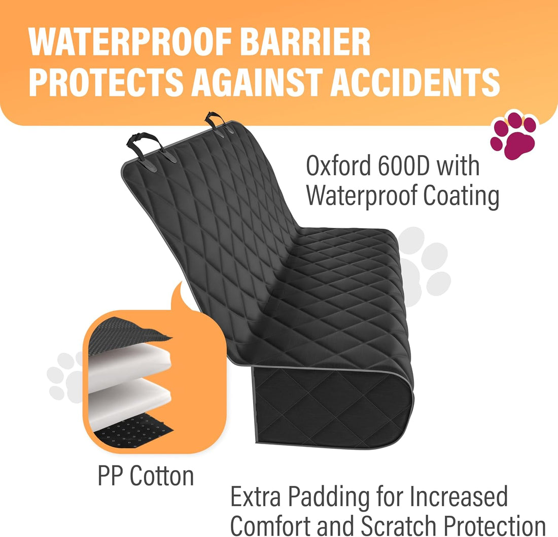 Active Pets Black Car Rear Seat Cover for Dogs