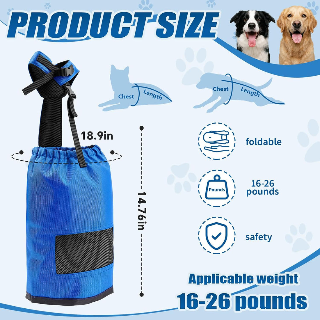 Sadnyy Drag Bags for Paralyzed Dogs & Cats