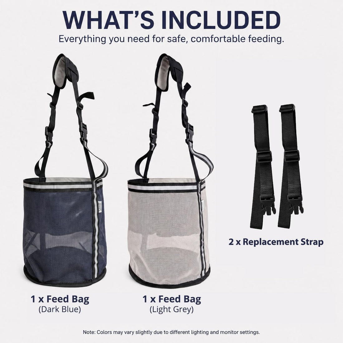 Horse Feed Bag,Heavy Duty Muzzle Feed Bag with Adjustable