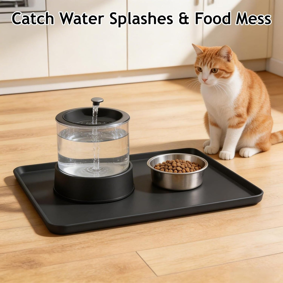 HiloFenar Silicone Square Mat 16x16 for Water Bowl