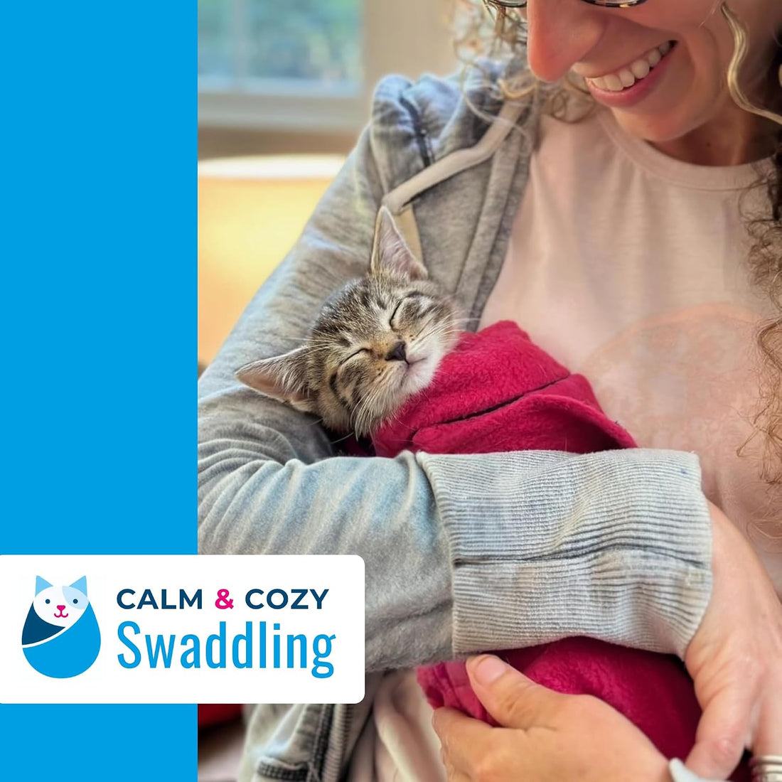 Calm & Cozy® Cat Swaddle Wrap for Anxiety & Handling (Lavender, Med)
