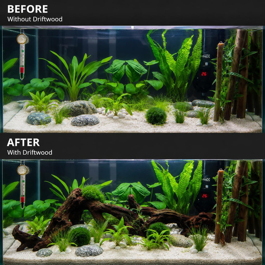 EmoursTM Aquarium Sinkable Driftwood Fish Tank Decoration (Small)