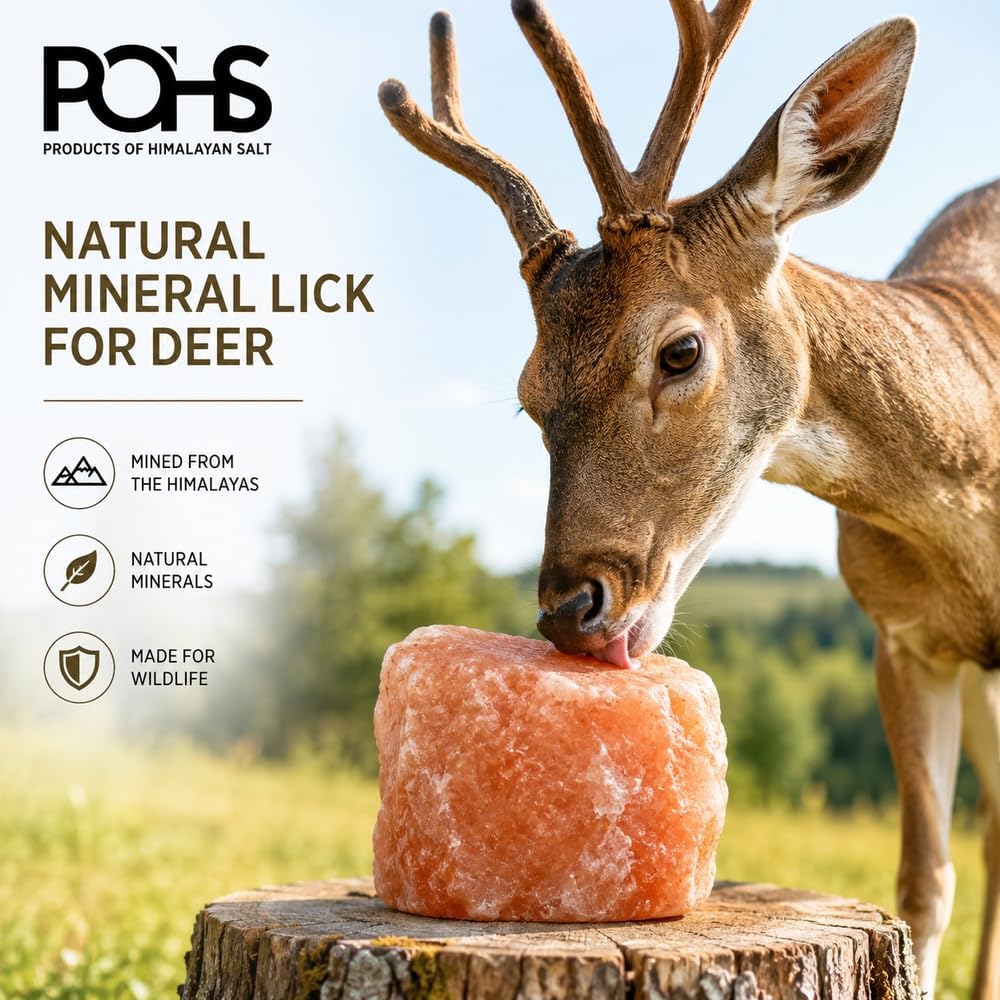 POHS Himalayan Pink Salt 10 lb Rock – Natural Mineral Lick for Deer