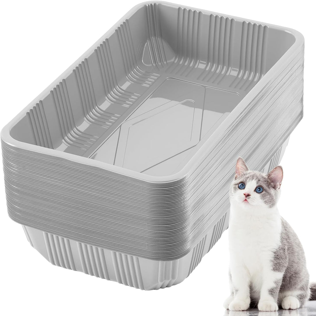 Tessco for You 60 Pack Disposable Litter Boxes for Cats