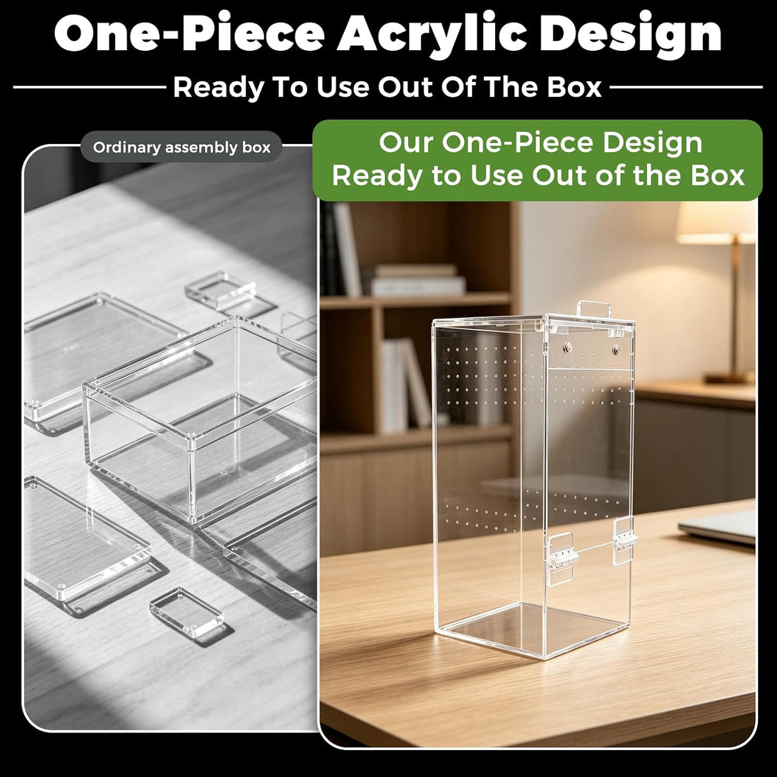 4"x4"x8" Acrylic Jumping Spider Enclosure Ready-to-Use No Assembly
