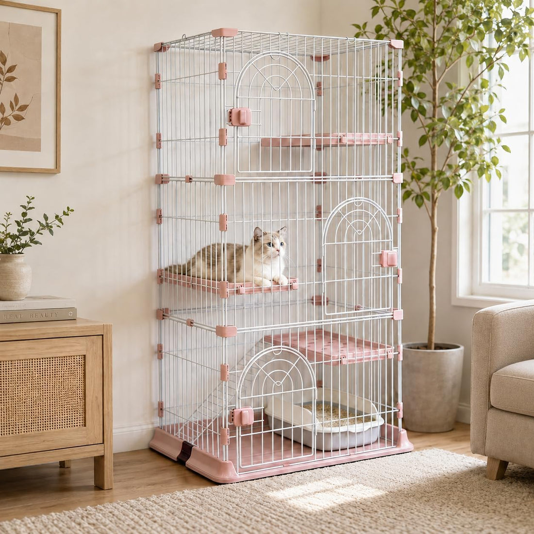 Cat Cage for Indoor Cats, DlY Catio & Cat Playpen with Escape-Proof