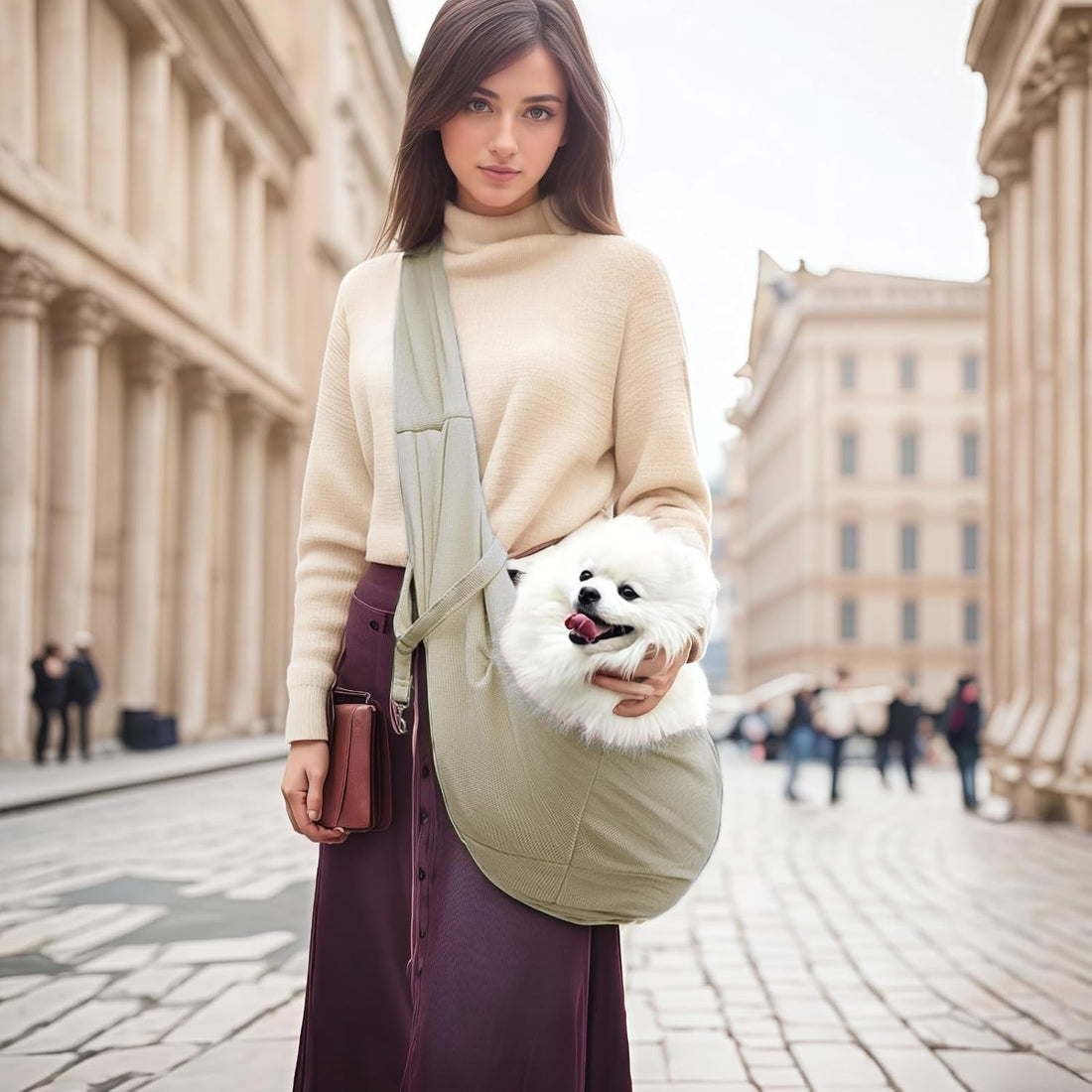 Dog Sling Carrier Soft Breathable for Small Dogs Cats 3-12 lbs