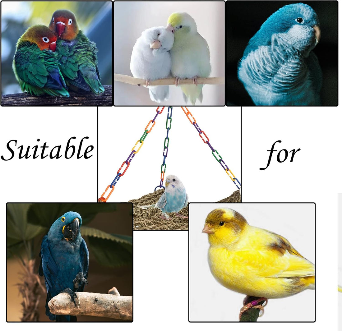 Bird Seagrass Mat Conure Hammock,Parrot Swing Toys Small Triangle