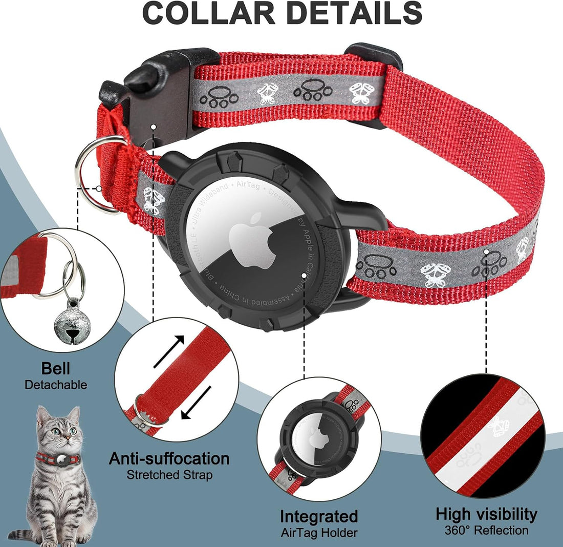 Reflective AirTag Cat Collar