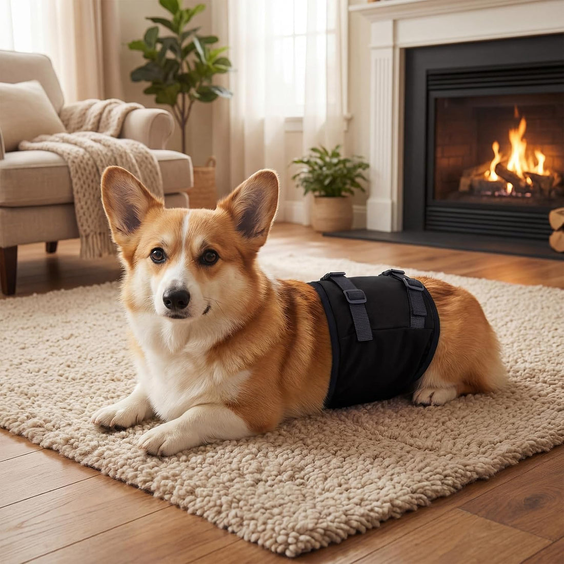 DENTRUN Male Dog Wrap, Adjustable Belly Band Leak-Proof & Lick