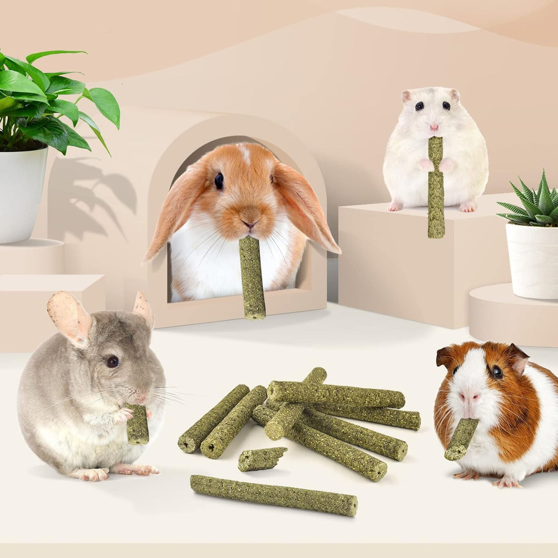 Bissap Timothy Hay Sticks for Rabbits 38PCS