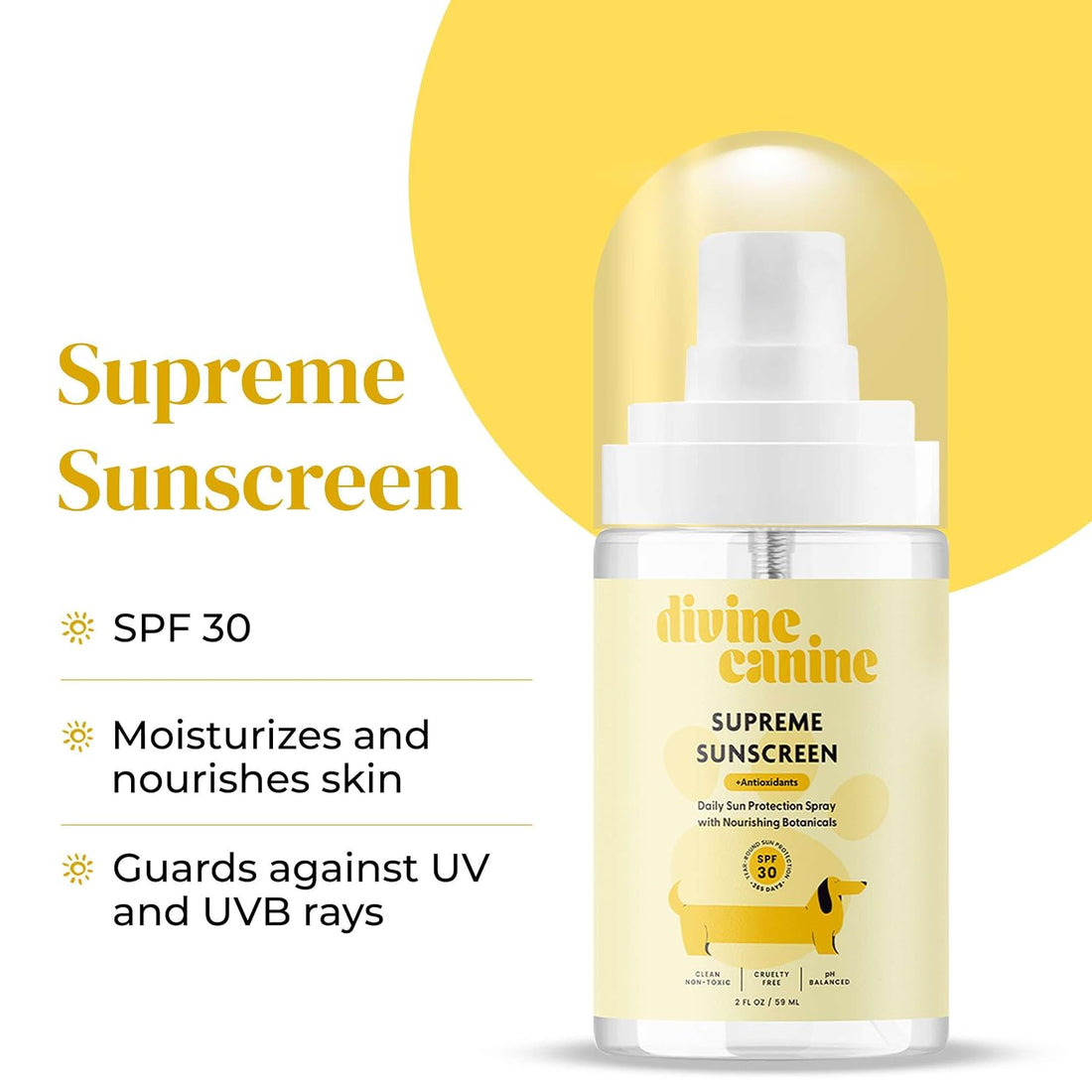 Dog Sunscreen Spray - SPF 30 Sun Protection - Gift Set Kit