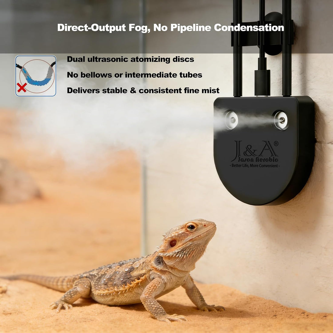 Reptile Fogger, Terrarium Humidifier with Humidity Sensor for Reptile