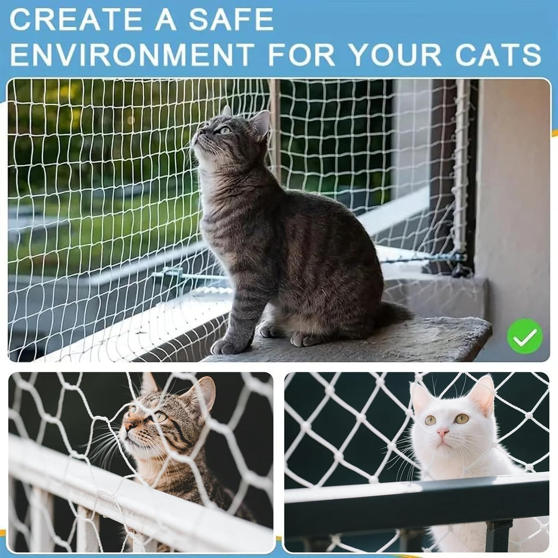 Cat Netting Balcony Netting for Apartment Anti-Fall Fence Net Pet