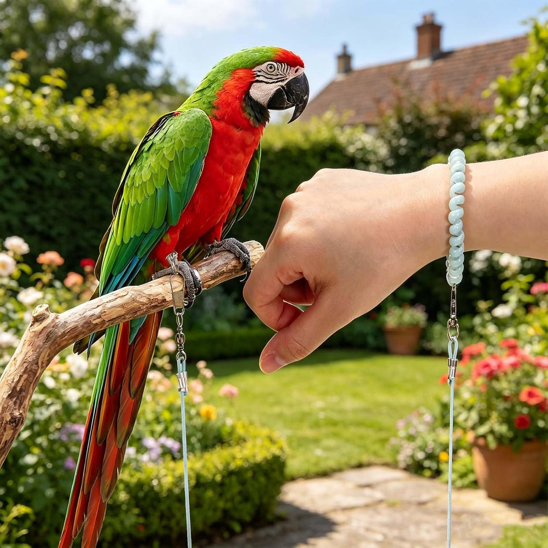 Bird Leash with 4 Different Size Foot Ring